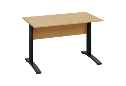 EPK 27 - 12 stůl kancelářský, kovová podnož černá, deska 25 mm, široký 1200 mm, javor horský